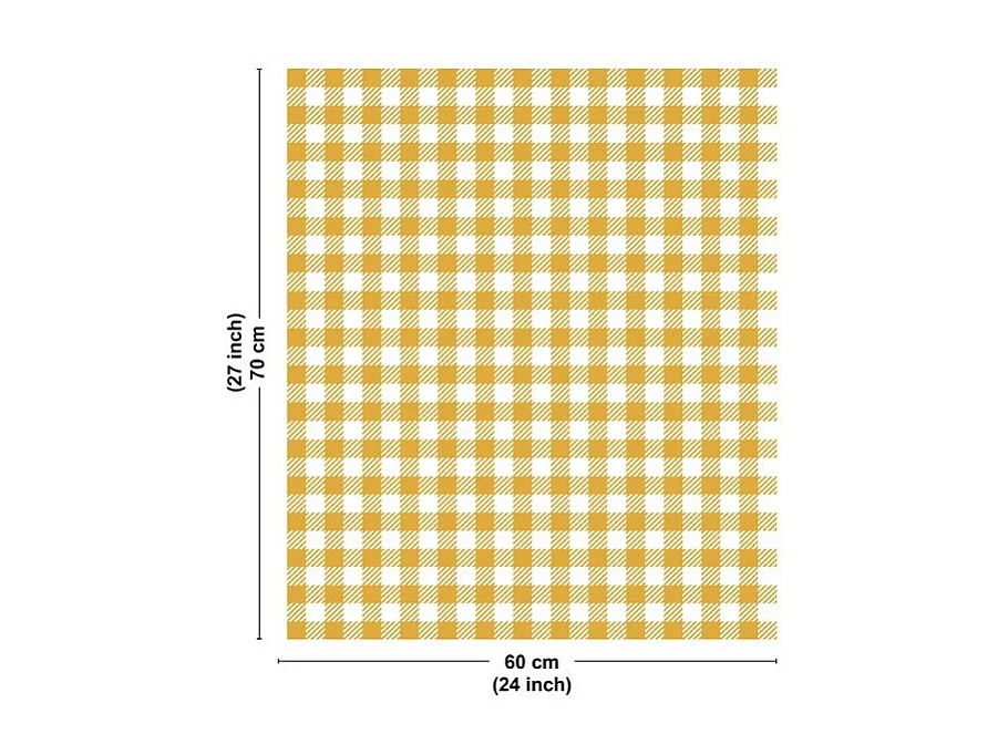 Fond de hotte en aluminium - motif vichy orange - 70x60 cm