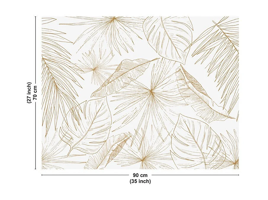 Fond de hotte en aluminium - motif floral caramel - 70x90 cm