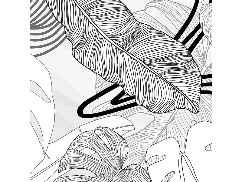 Crédence cuisine en aluminium - floral noir - 360x50 cm (en 3 bandeaux)