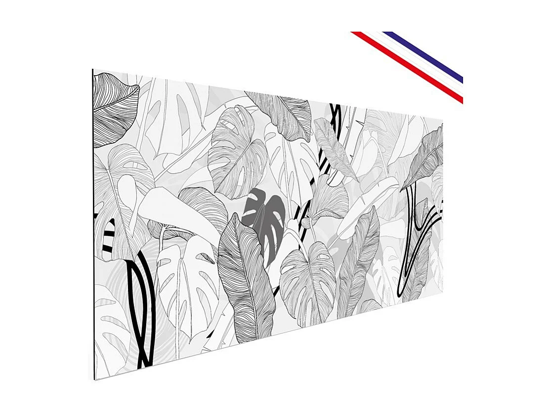 Crédence cuisine en aluminium - floral noir - 360x50 cm (en 3 bandeaux)