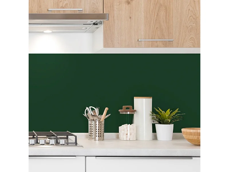 Crédence cuisine en aluminium - essentiel vert foncé - 360x50 cm (en 3 bandeaux)