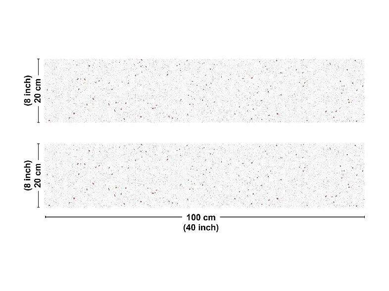 Crédence cuisine en aluminium - motif terrazzo blanc et terracotta - 200x20 cm (en 2 bandeaux)