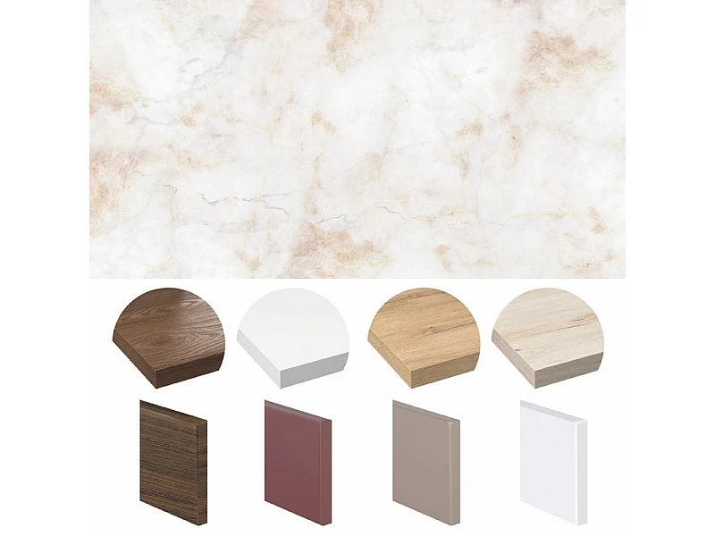 Crédence cuisine en aluminium - effet marbre beige - 300x20 cm (en 3 bandeaux)