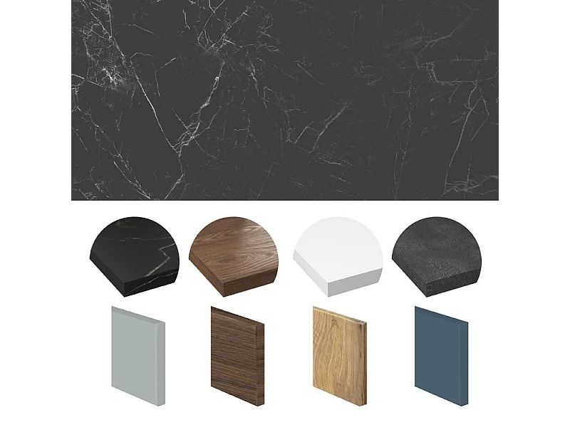 Crédence cuisine en aluminium - effet marbre gris - 360x50 cm (en 3 bandeaux)