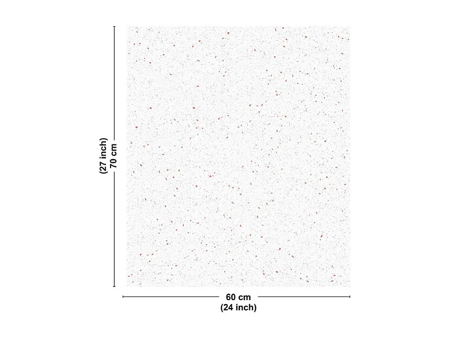 Fond de hotte en aluminium - motif terrazzo blanc et terracotta - 70x60 cm