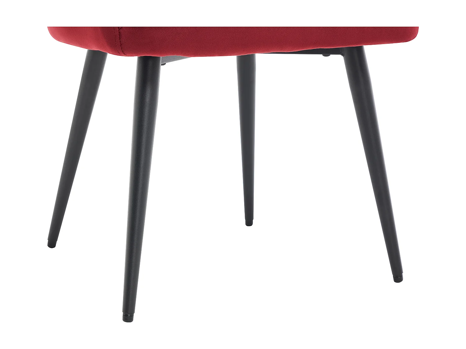 Lot de 6 chaises avec accoudoirs en velours et métal noir - Bordeaux - ELEANA