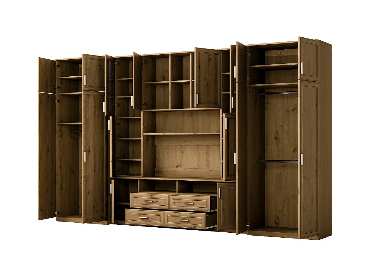 Parete attrezzata con grandi armadi e pensili SAWA – Direttamente dal produttore EMEBLAST