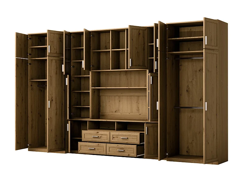 Parete attrezzata con grandi armadi e pensili SAWA – Direttamente dal produttore EMEBLAST