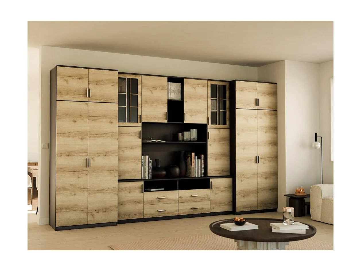 Parete attrezzata con grandi armadi e pensili SAWA – Direttamente dal produttore EMEBLAST