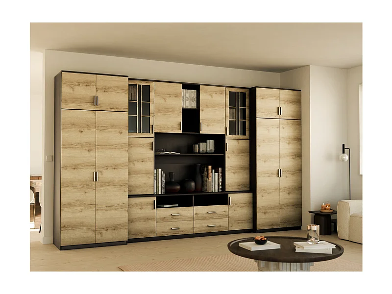 Parete attrezzata con grandi armadi e pensili SAWA – Direttamente dal produttore EMEBLAST