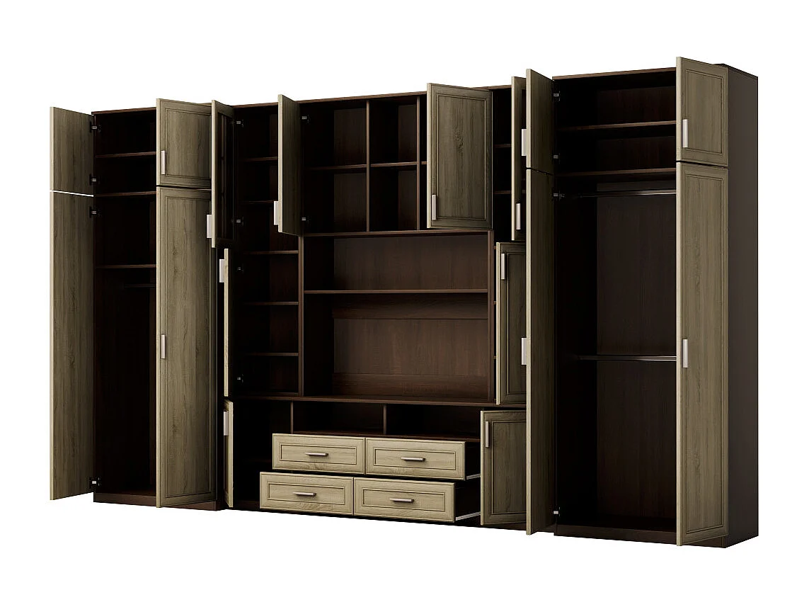 Meuble de séjour complet avec grandes armoires et rangements hauts SAWA – Direct fabricant EMEBLAST