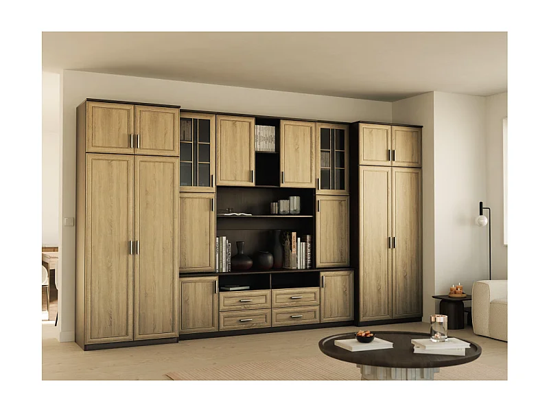 Meuble de séjour complet avec grandes armoires et rangements hauts SAWA – Direct fabricant EMEBLAST