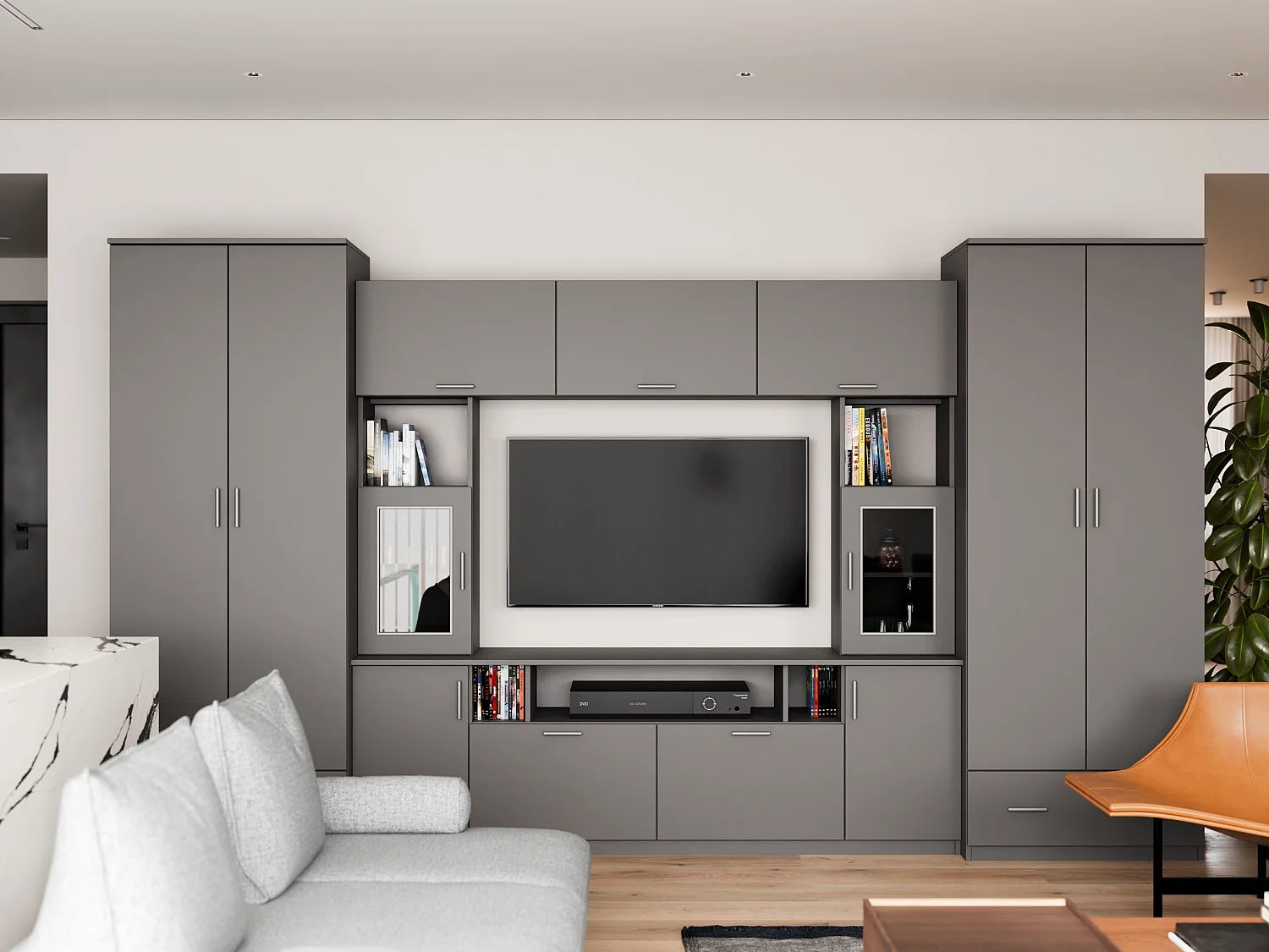 Meuble de séjour complet avec grandes armoires et rangements hauts – Direct fabricant EMEBLAST