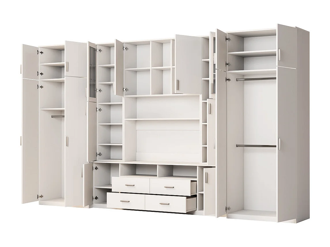 Parete attrezzata con grandi armadi e pensili SAWA – Direttamente dal produttore EMEBLAST