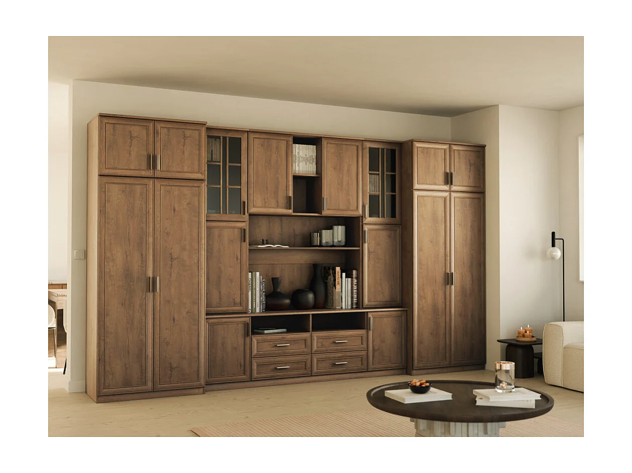 Parete attrezzata con grandi armadi e pensili SAWA – Direttamente dal produttore EMEBLAST