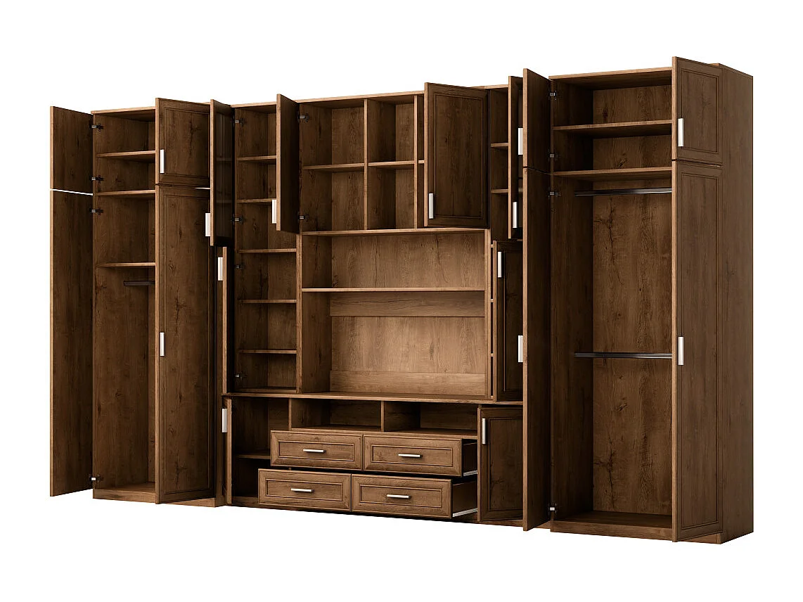 Parete attrezzata con grandi armadi e pensili SAWA – Direttamente dal produttore EMEBLAST