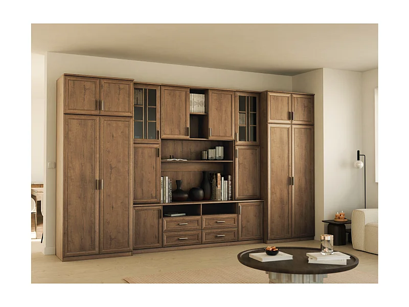 Parete attrezzata con grandi armadi e pensili SAWA – Direttamente dal produttore EMEBLAST