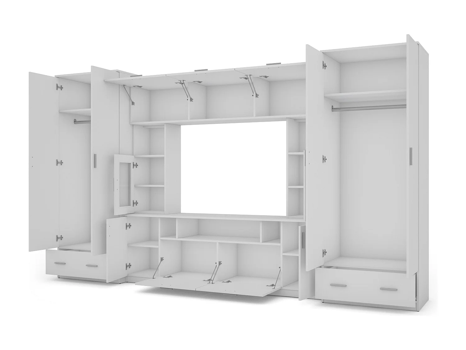 Meuble de séjour complet avec grandes armoires et rangements hauts – Direct fabricant EMEBLAST
