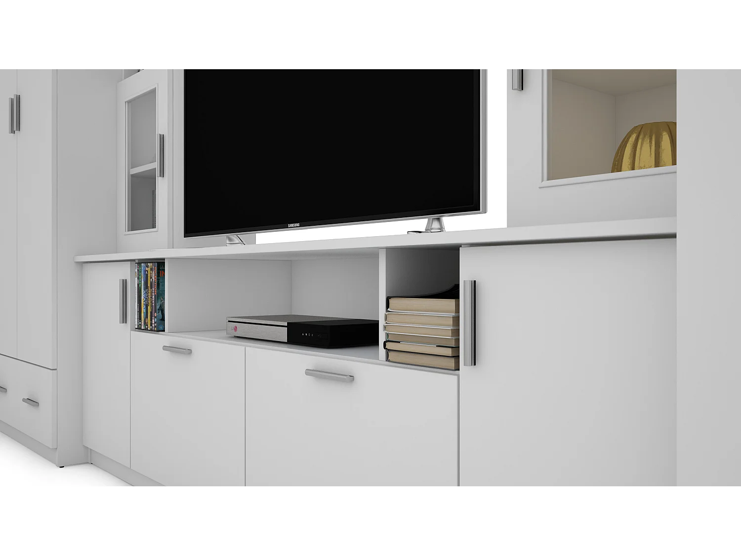 Meuble de séjour complet avec grandes armoires et rangements hauts – Direct fabricant EMEBLAST