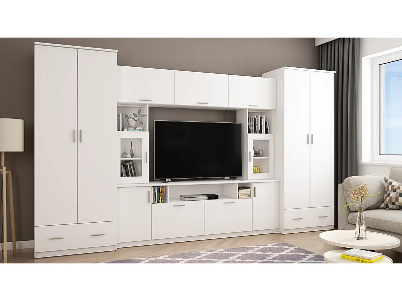 Meuble de séjour complet avec grandes armoires et rangements hauts – Direct fabricant EMEBLAST