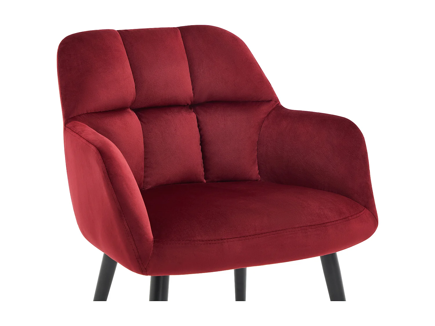 Lot de 6 chaises avec accoudoirs en velours et métal noir - Bordeaux - PEGA de Pascal Morabito