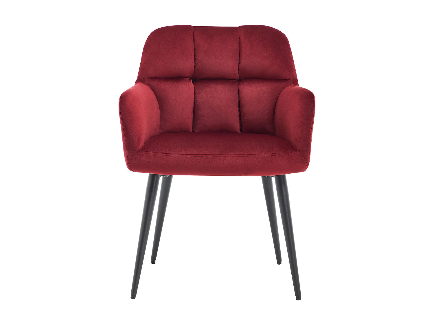 Lot de 6 chaises avec accoudoirs en velours et métal noir - Bordeaux - PEGA de Pascal Morabito
