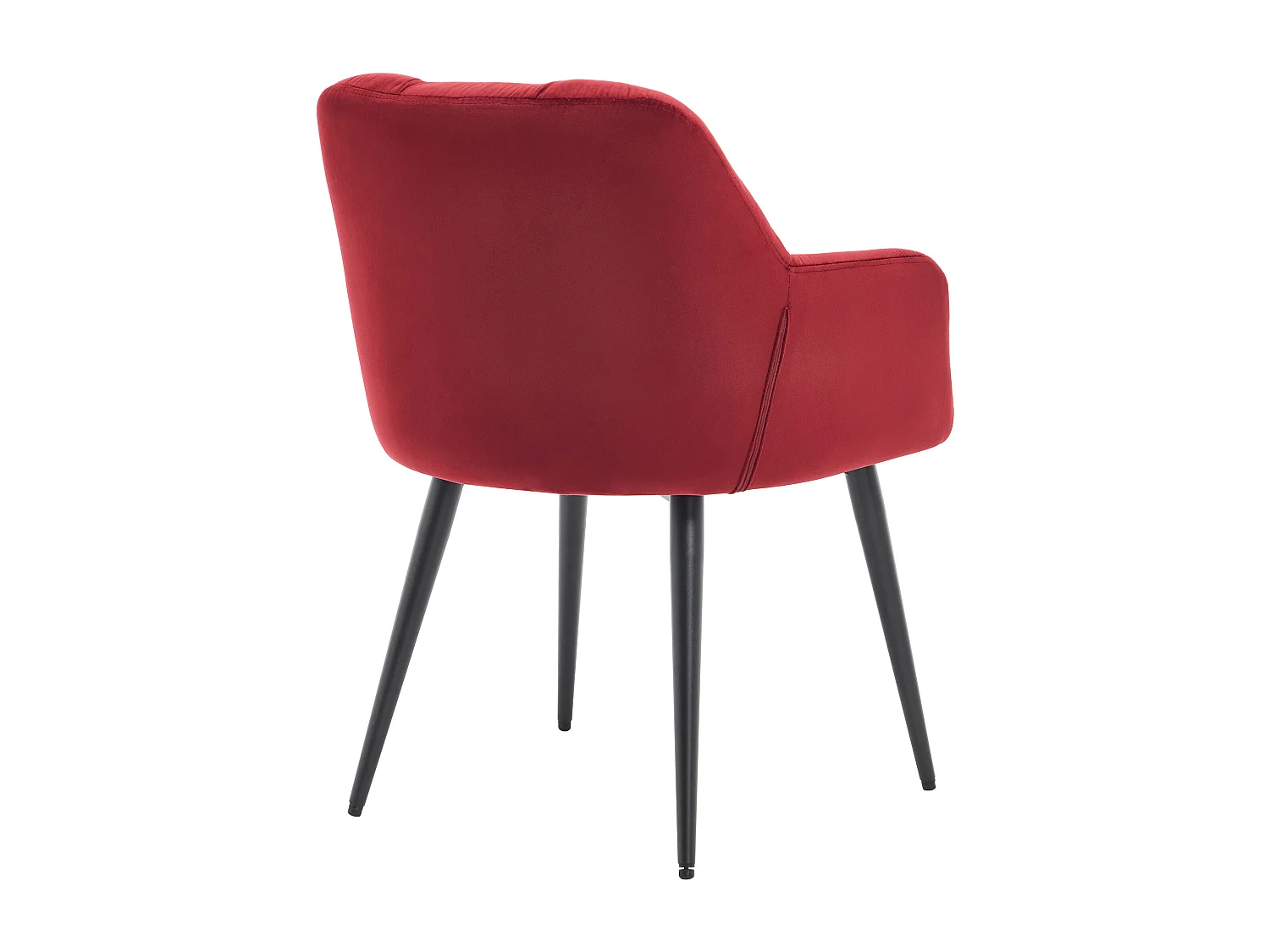 Lot de 6 chaises avec accoudoirs en velours et métal noir - Bordeaux - PEGA de Pascal Morabito