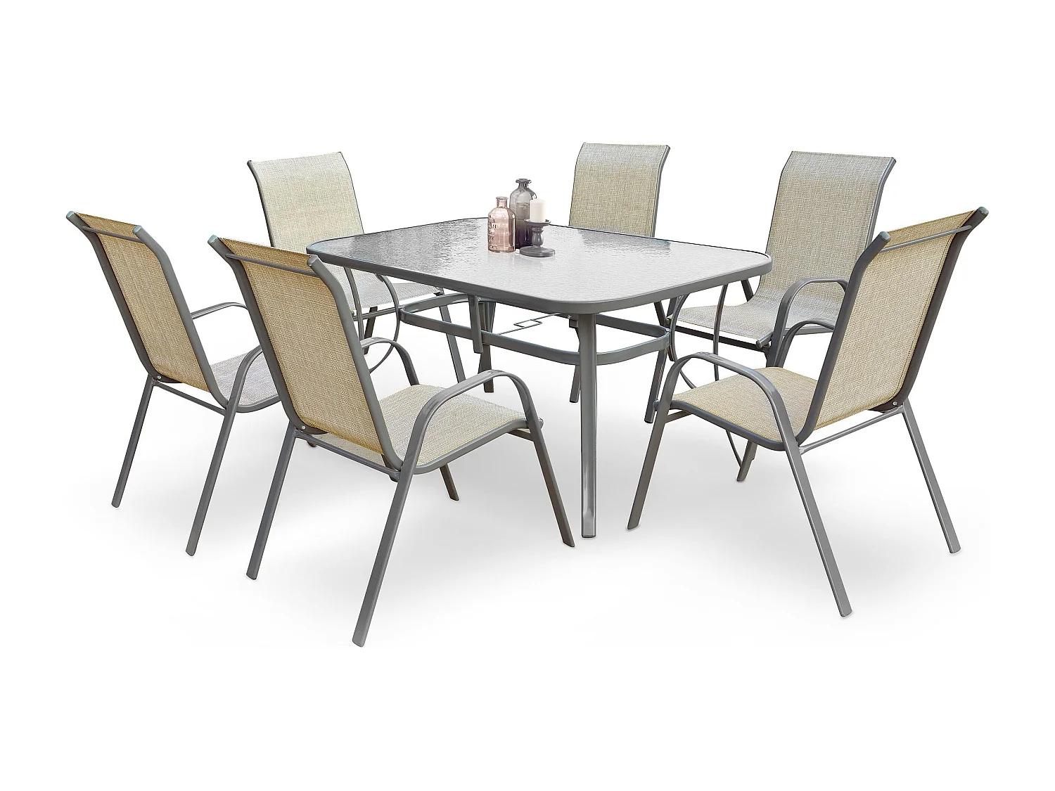 Ensemble de jardin en acier 7 pièces