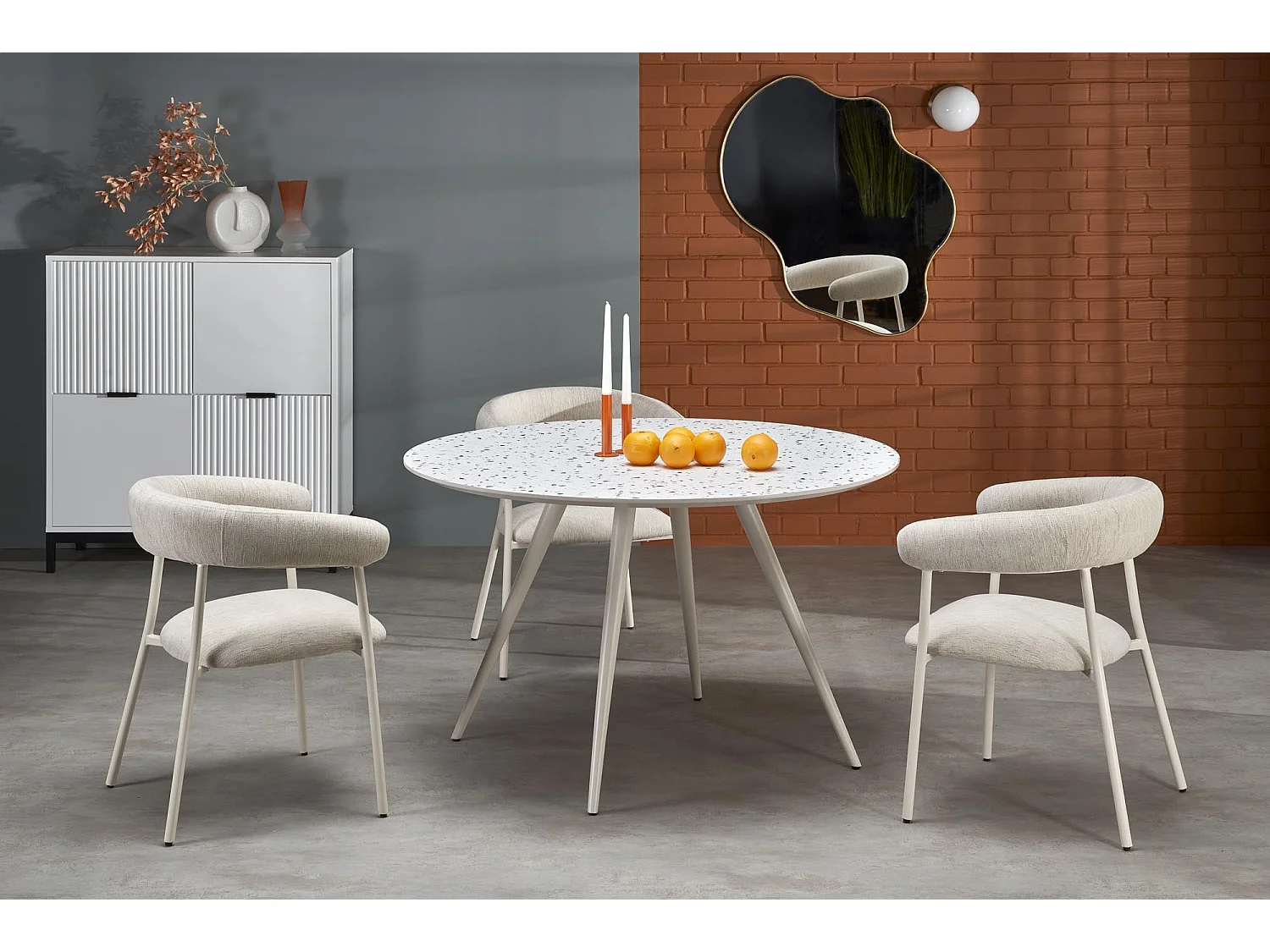Table ronde en chêne pour 4 personnes 120x76 cm