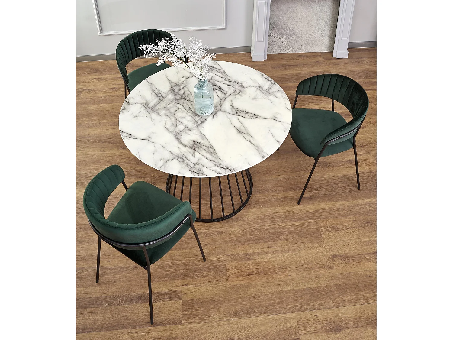 Table ronde en marbre pour 4 personnes 110x75 cm