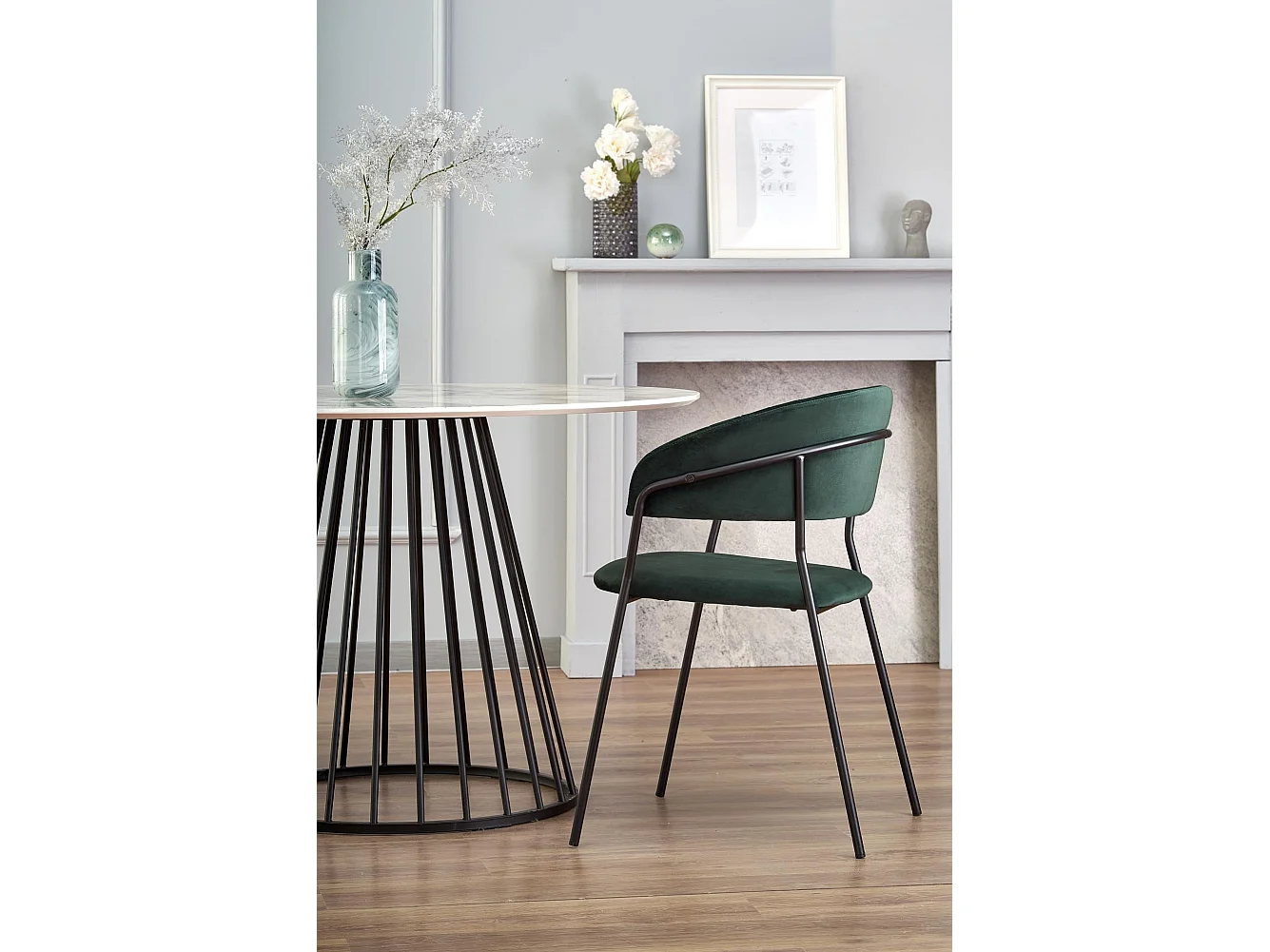 Table ronde en marbre pour 4 personnes 110x75 cm