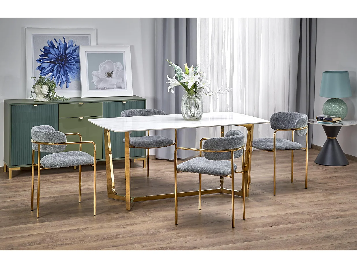 Table blanche pour 4/6 personnes 160x90 cm