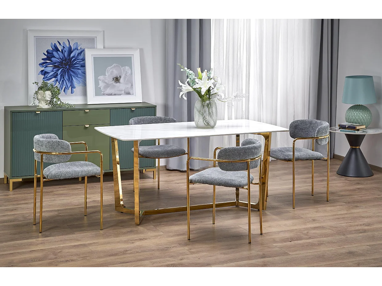 Table blanche pour 4/6 personnes 160x90 cm