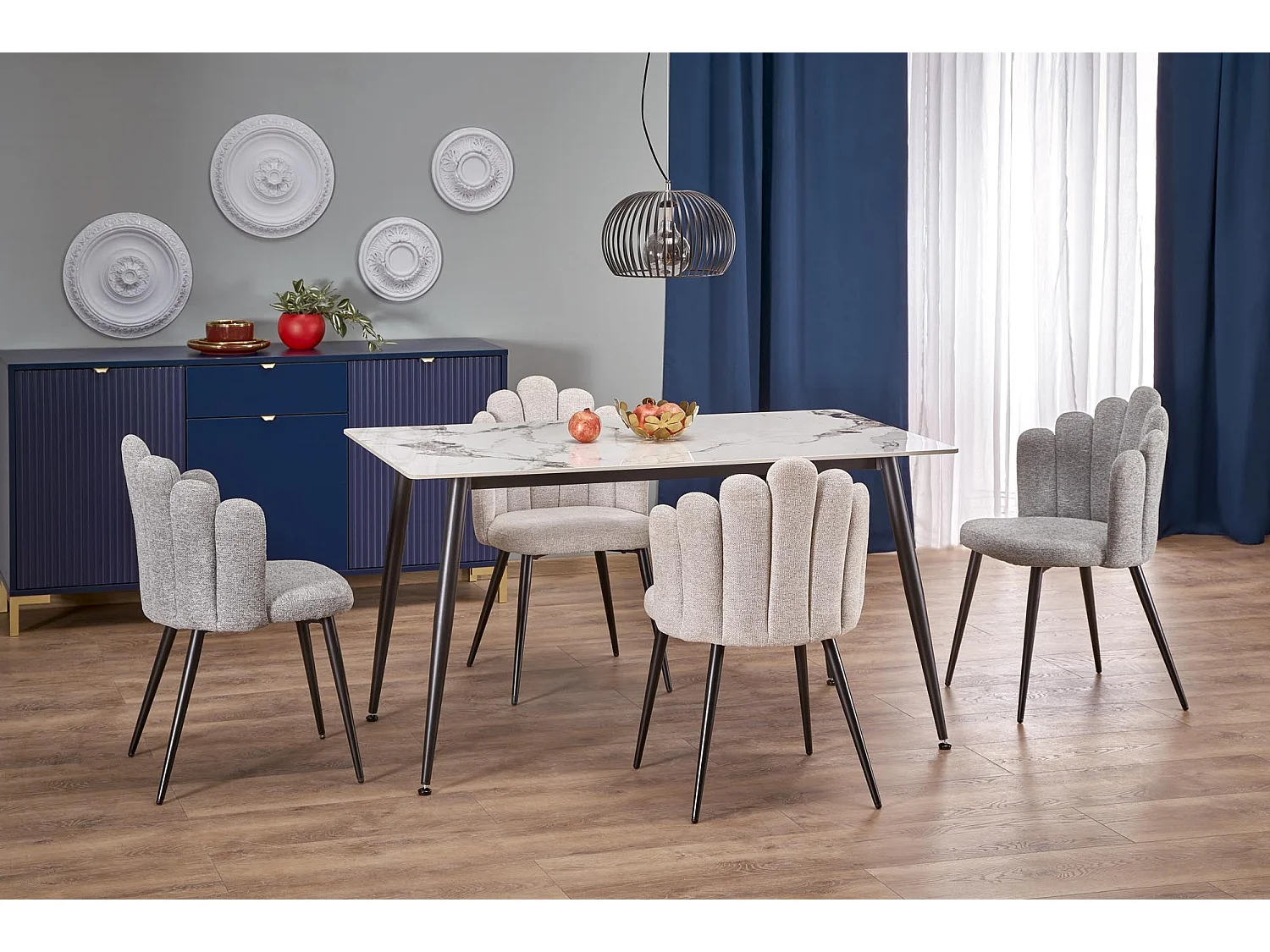 Table ronde pour 4 personnes en marbre 120x70 cm