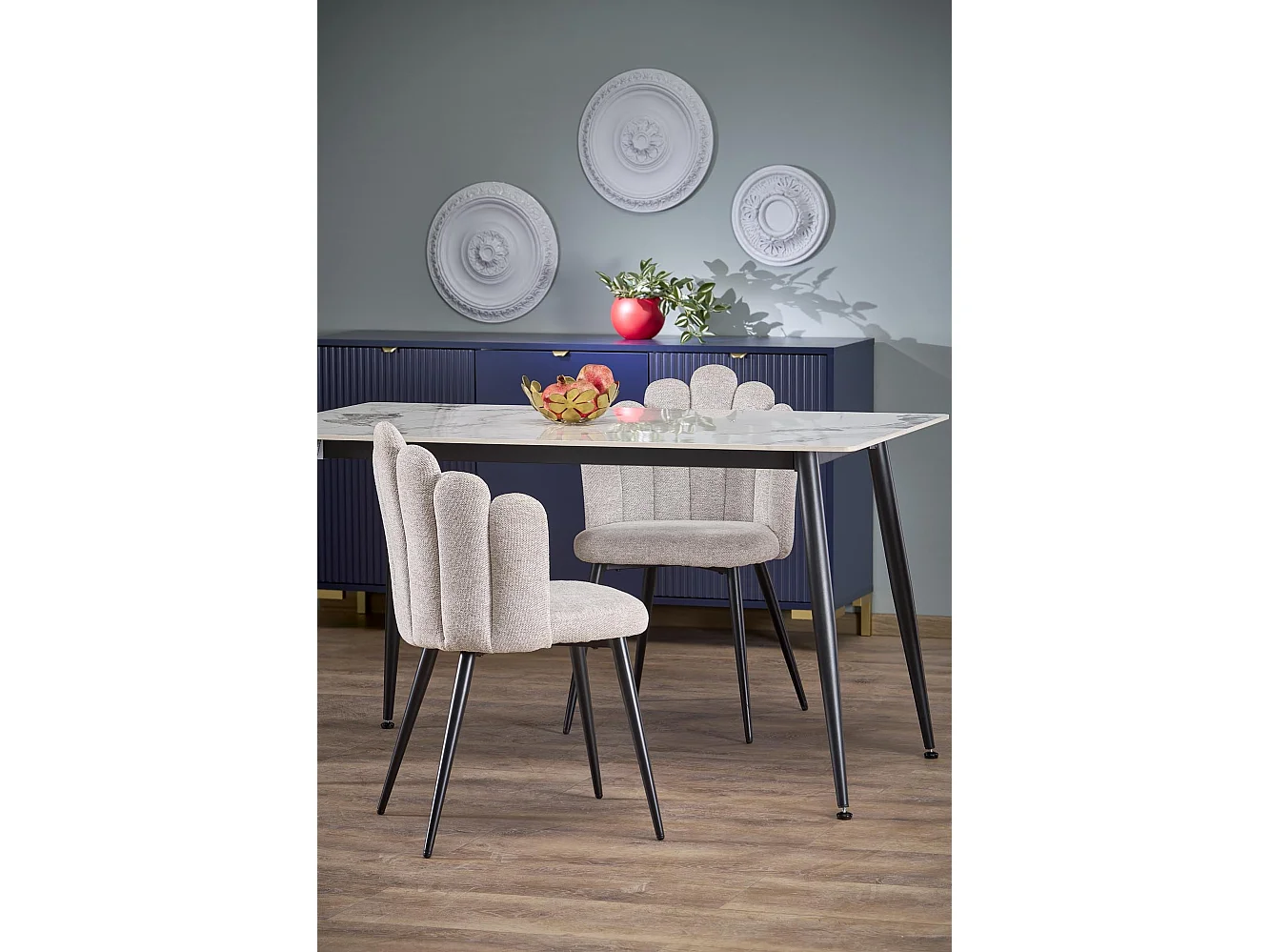 Table ronde pour 4 personnes en marbre 120x70 cm