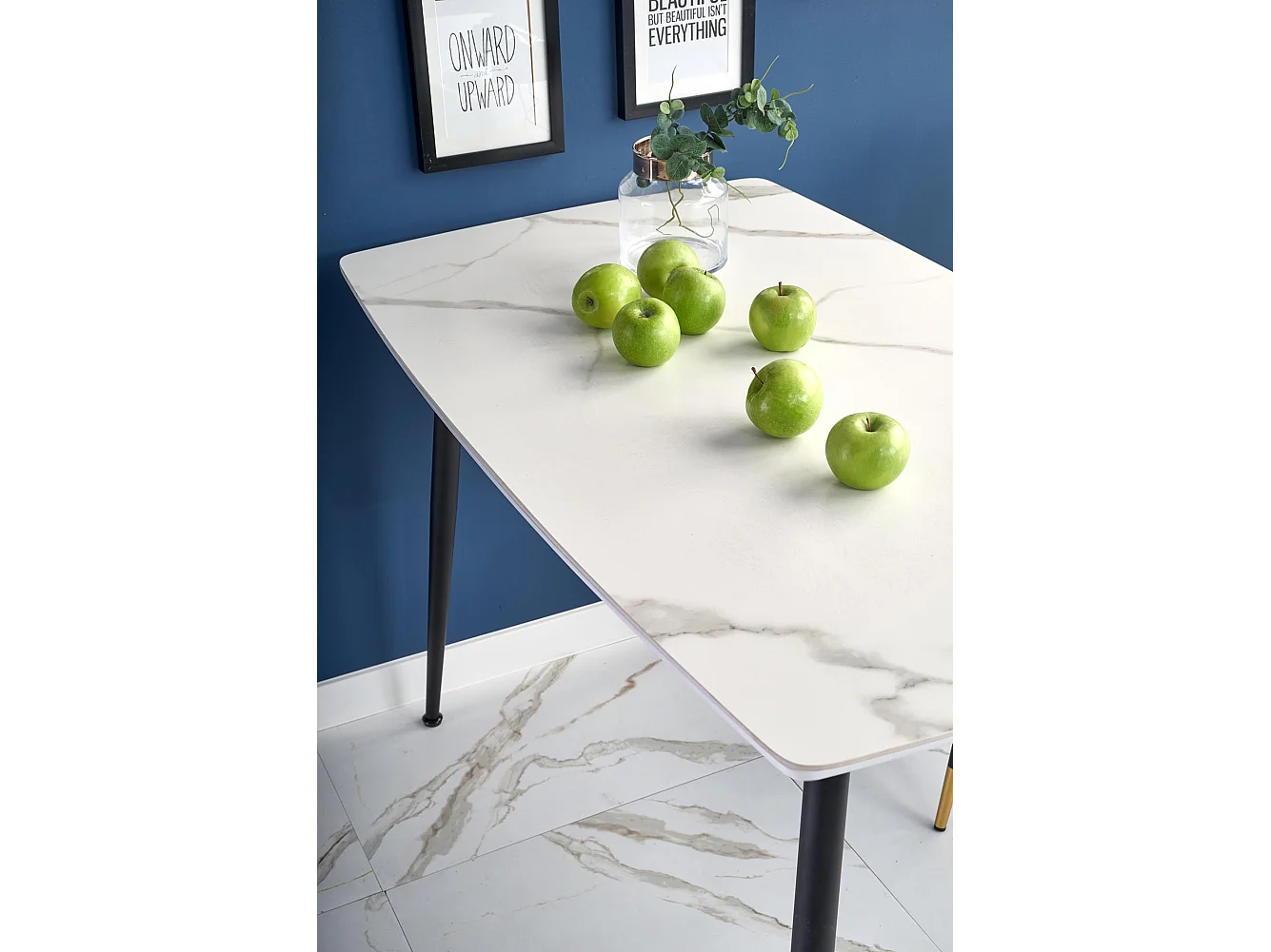 Table blanche pour 4 personnes 120x70 cm