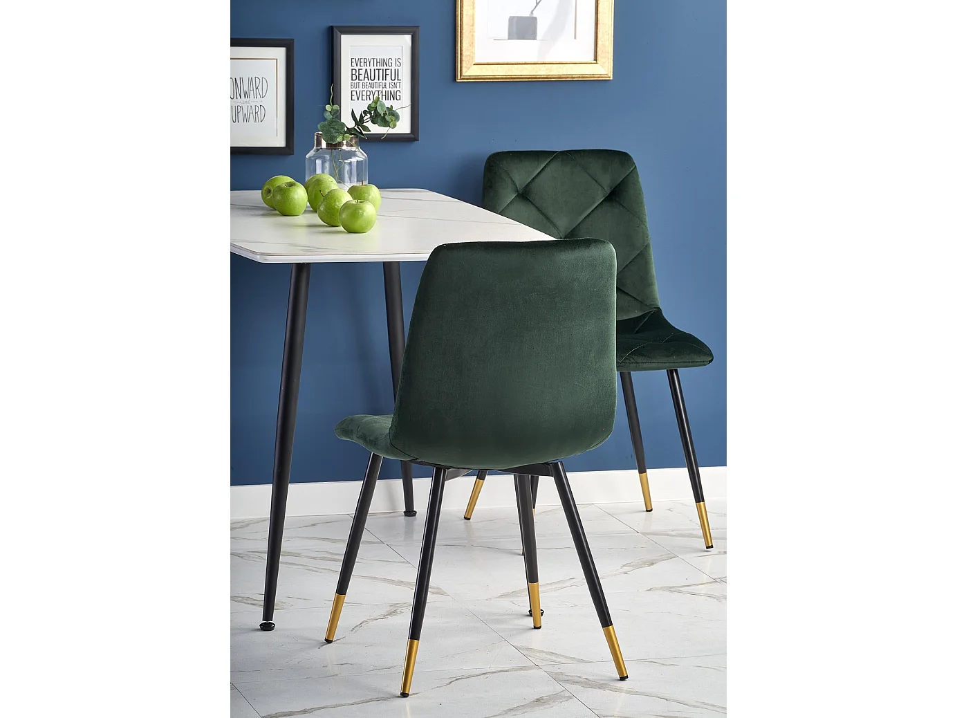 Table blanche pour 4 personnes 120x70 cm