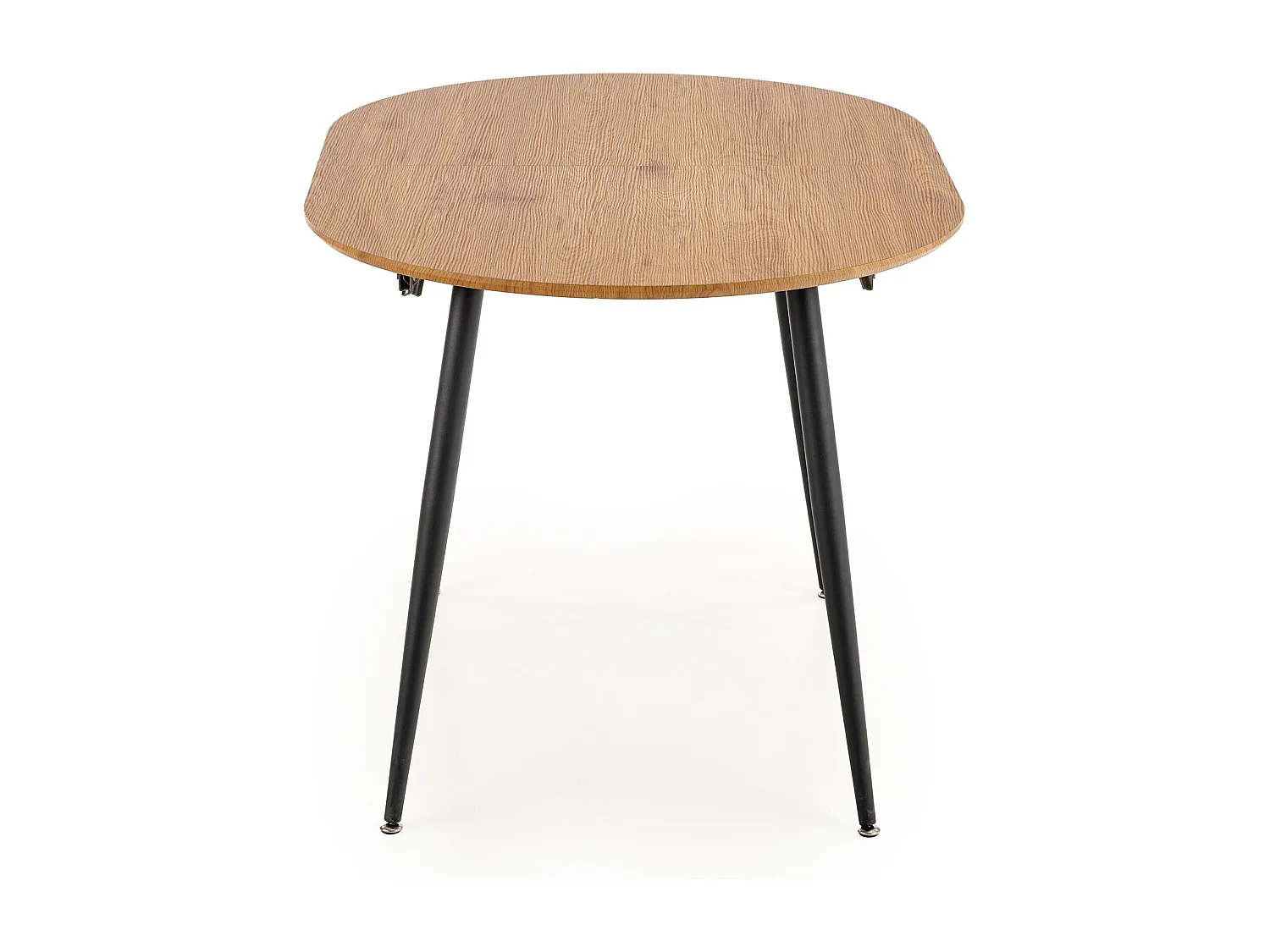 Table extensible MDF laminé chêne pieds acier 120/160×80 cm