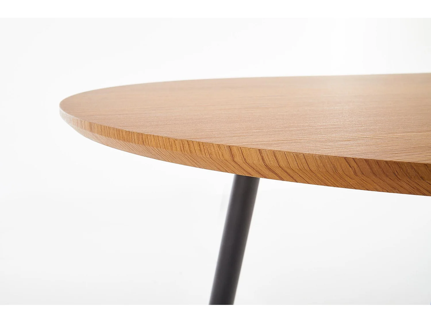 Table extensible MDF laminé chêne pieds acier 120/160×80 cm