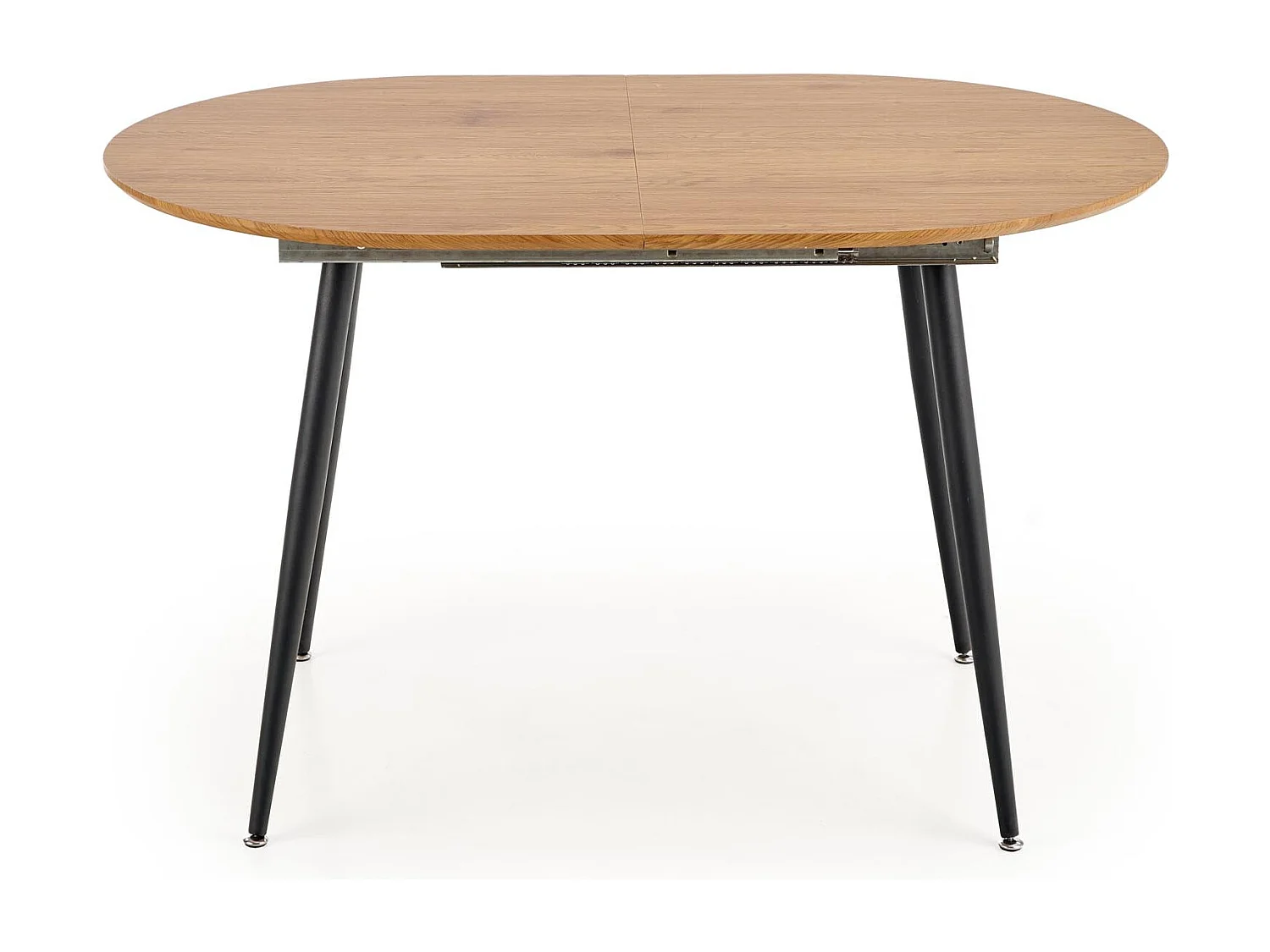 Table extensible MDF laminé chêne pieds acier 120/160×80 cm