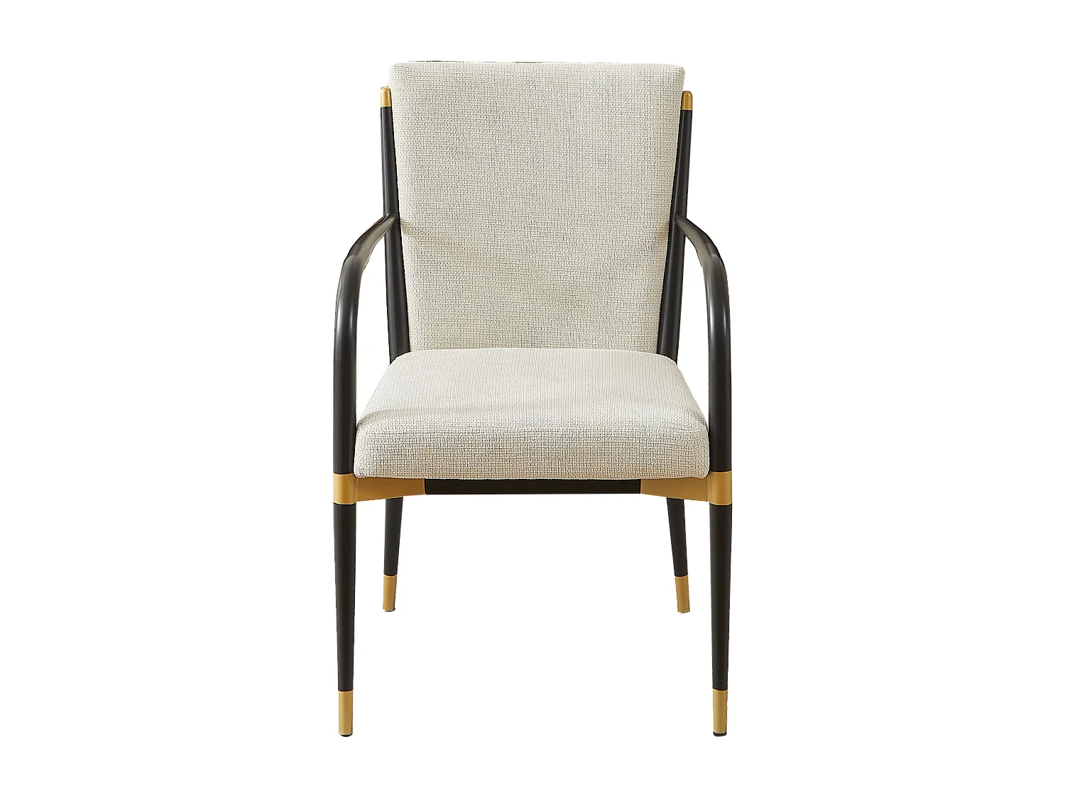 Set van 2 fauteuils - Zwart frame - Scandinavische stijl - Beige stof