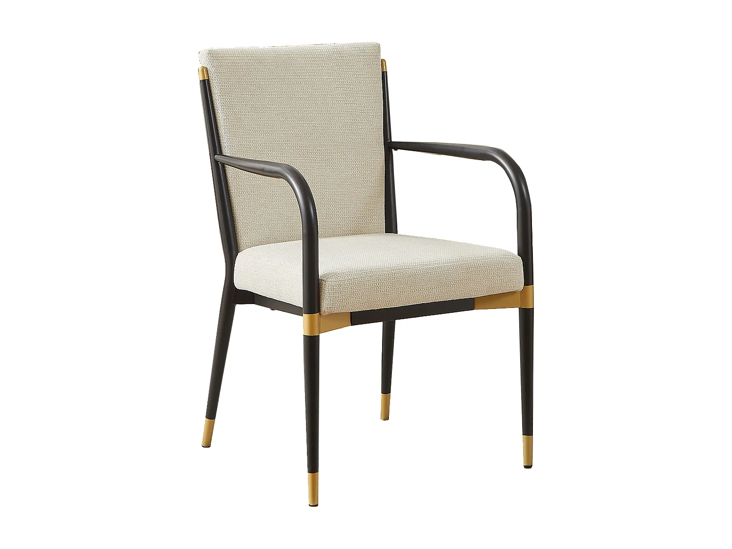 Set van 2 fauteuils - Zwart frame - Scandinavische stijl - Beige stof