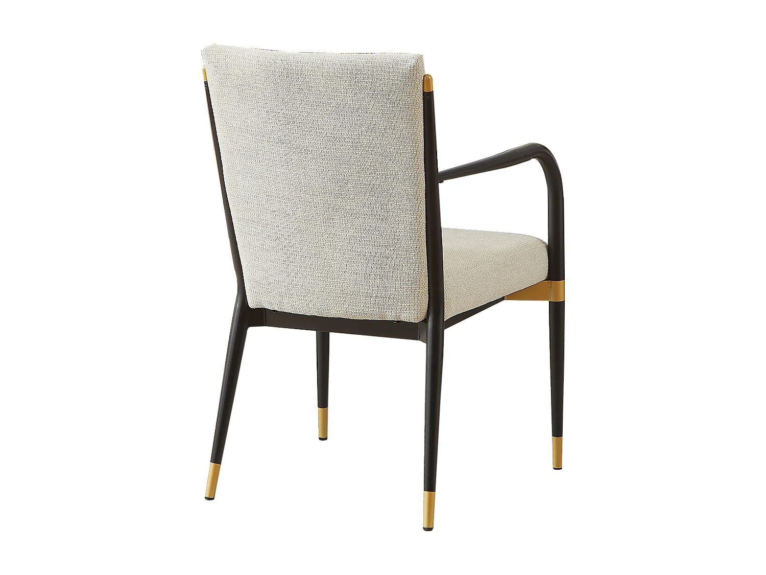 Set van 2 fauteuils - Zwart frame - Scandinavische stijl - Beige stof