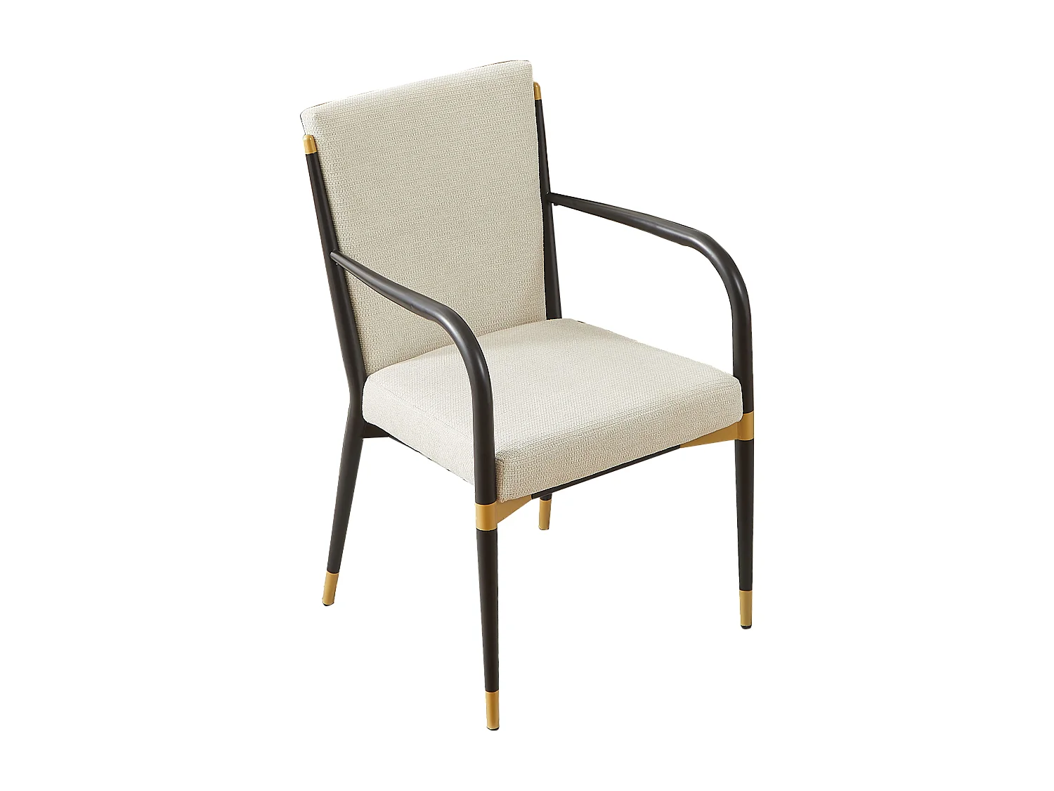 Set van 2 fauteuils - Zwart frame - Scandinavische stijl - Beige stof