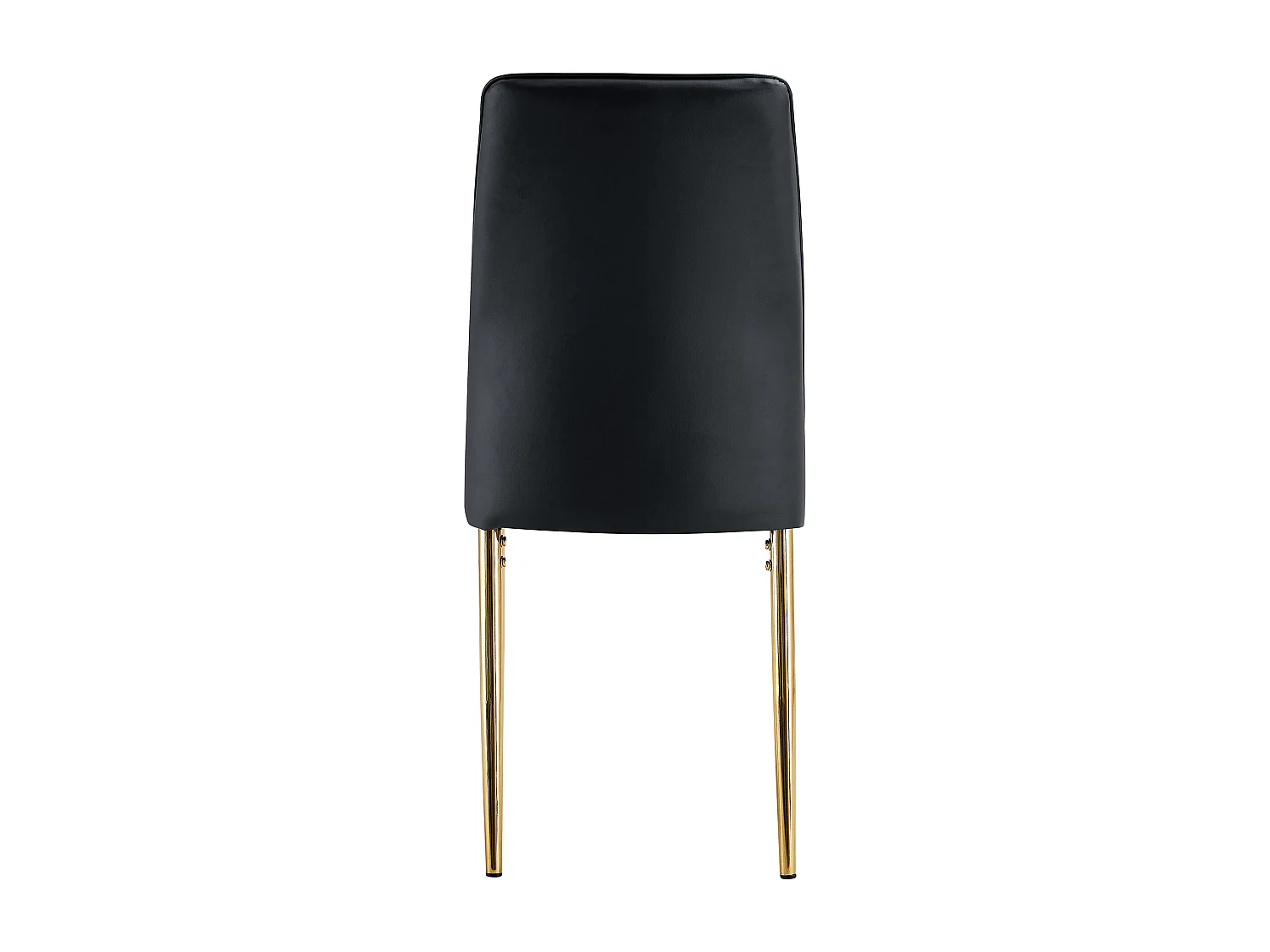 Set van 4 zwarte stoelen van PU-leer - Gouden metalen poten - Verticaal streepmotief