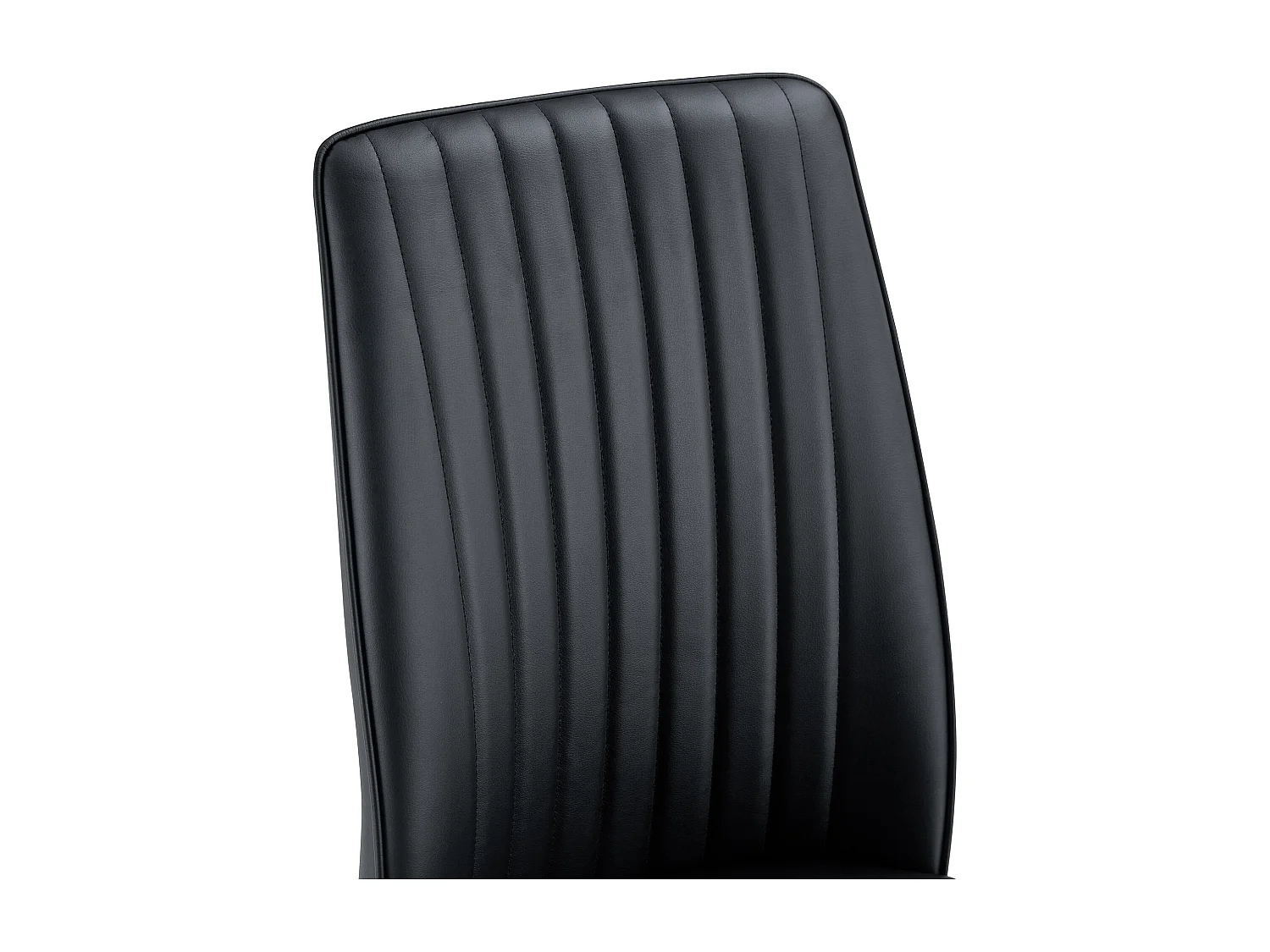 Set van 4 zwarte stoelen van PU-leer - Gouden metalen poten - Verticaal streepmotief