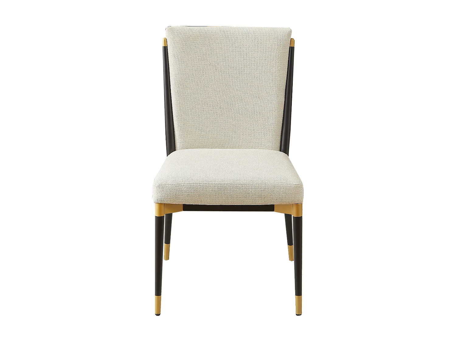 Lot de 2 chaises avec pieds réglable hauteur- Tissu beige - Cadre en métal