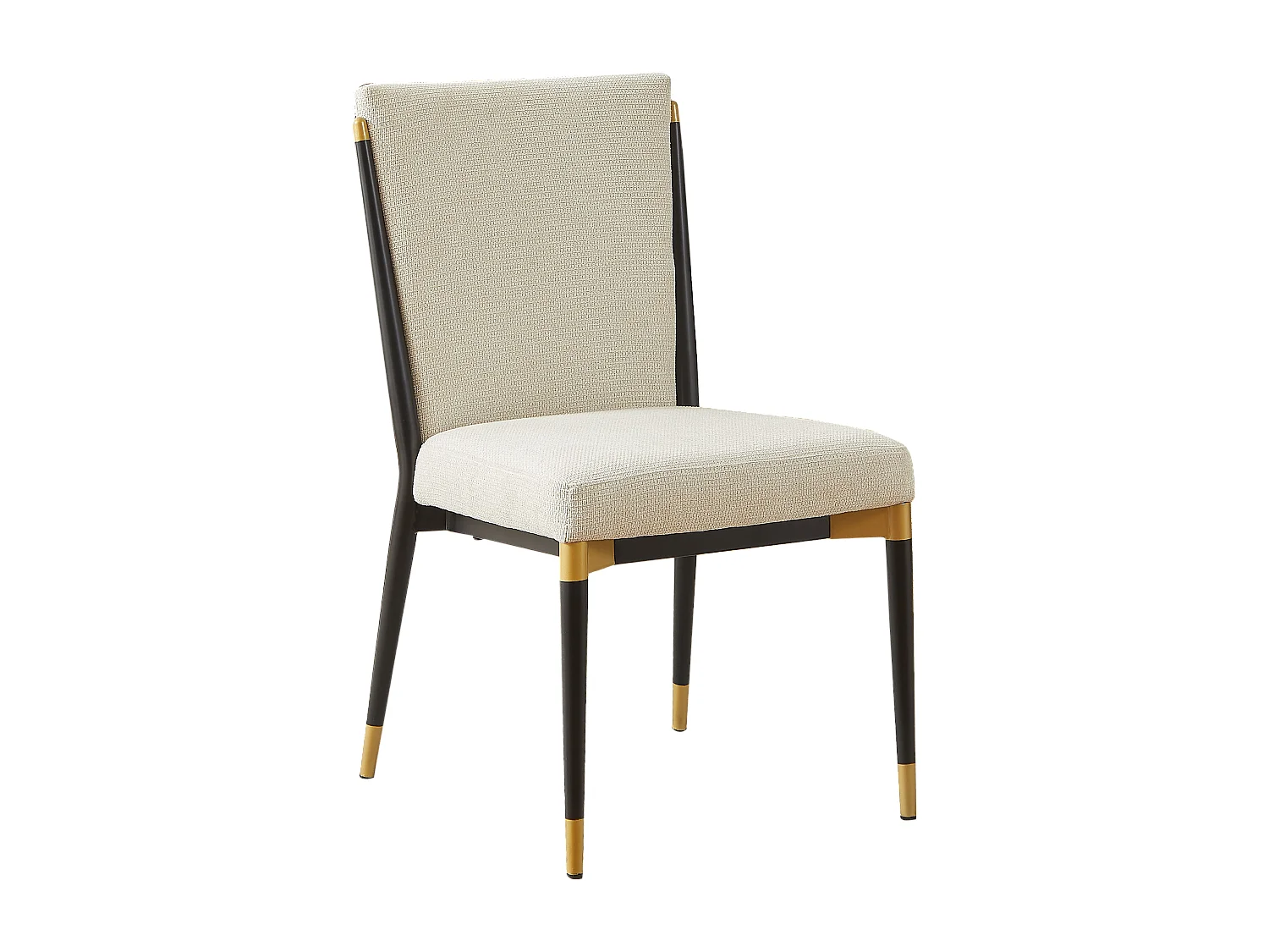 Lot de 2 chaises avec pieds réglable hauteur- Tissu beige - Cadre en métal