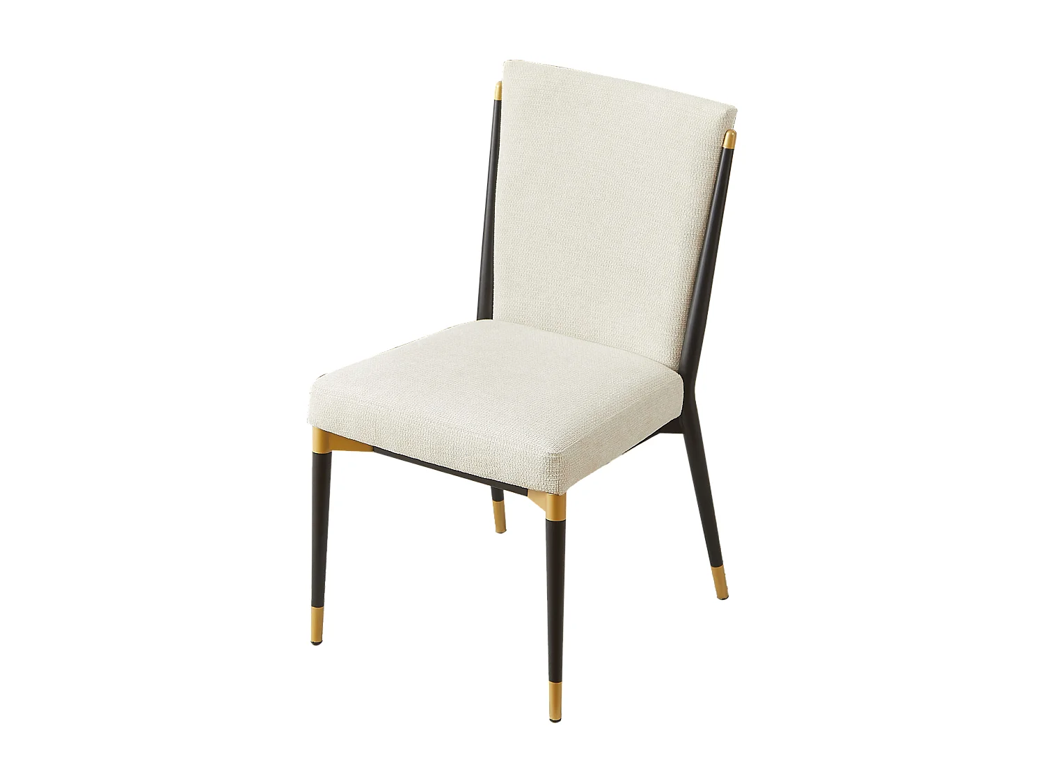 Lot de 2 chaises avec pieds réglable hauteur- Tissu beige - Cadre en métal