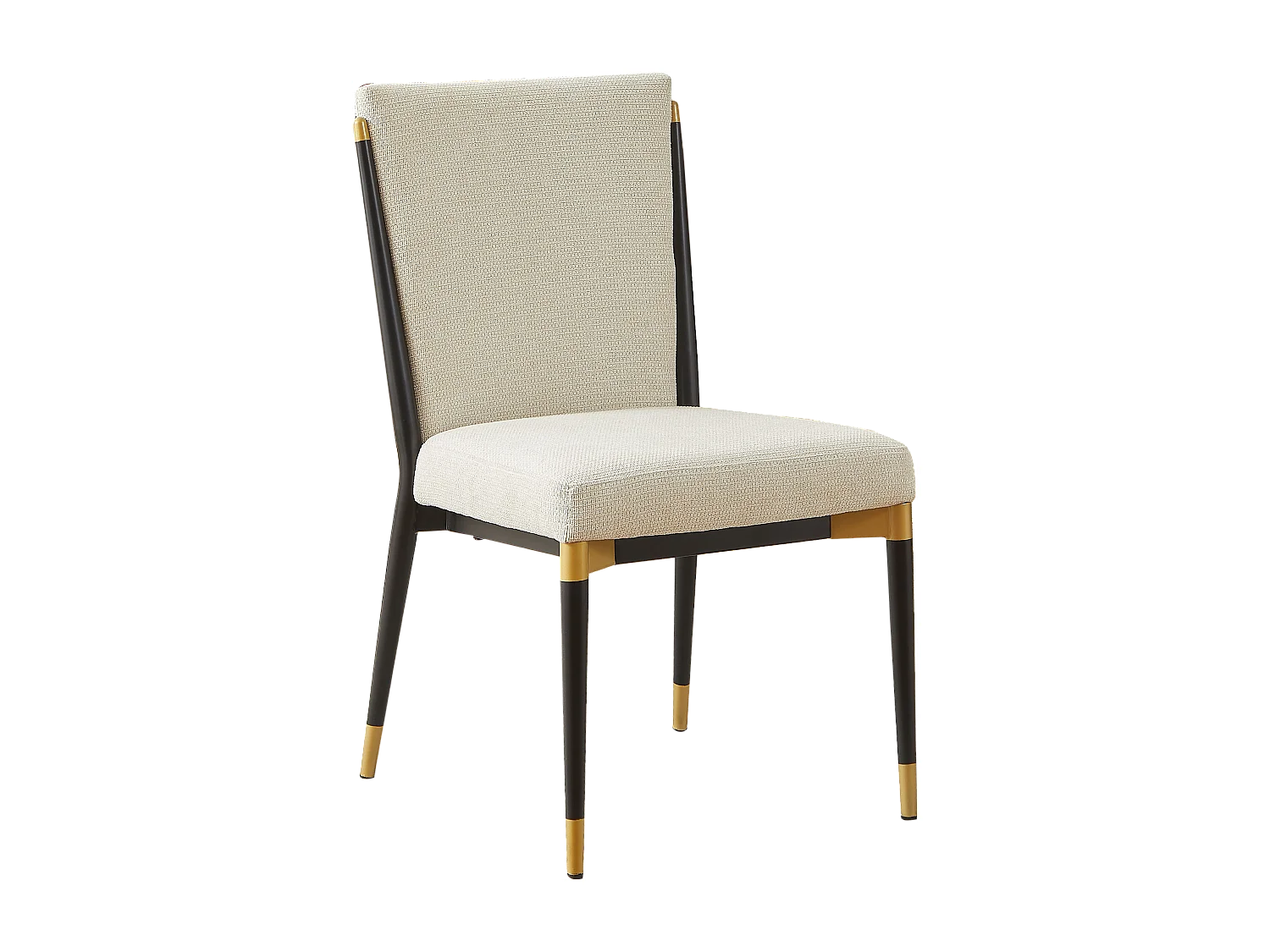 Set di 2 sedie con gambe regolabili in altezza - Tessuto beige - Struttura in metallo